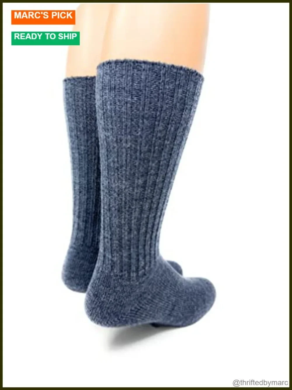 Alpaca Wool Crew Socks Ribbed Casual Medium Weight Unisex